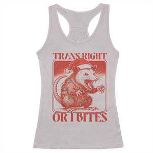 Funny Fierce Opossum Santa Racerback Tank Top Trans Right Or I Bites Christmas Gift TS12 Ice Gray Print Your Wear