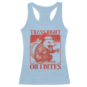 Funny Fierce Opossum Santa Racerback Tank Top Trans Right Or I Bites Christmas Gift TS12 Light Blue Print Your Wear