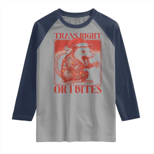 Funny Fierce Opossum Santa Raglan Shirt Trans Right Or I Bites Christmas Gift TS12 Sport Gray Navy Print Your Wear