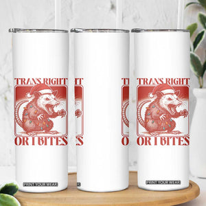 Funny Fierce Opossum Santa Skinny Tumbler Trans Right Or I Bites Christmas Gift TS12 Print Your Wear