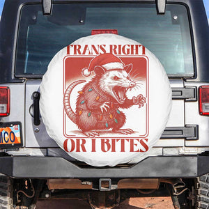 Funny Fierce Opossum Santa Spare Tire Cover Trans Right Or I Bites Christmas Gift TS12 No hole White Print Your Wear