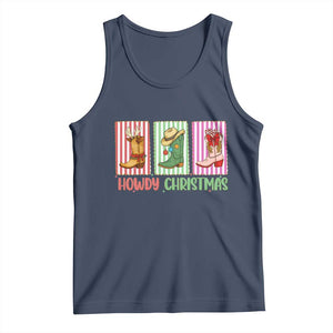 Howdy Christmas Cowboy Boots Western Pride Tank Top TS12 Navy Print Your Wear