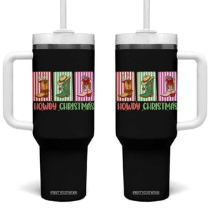 Howdy Christmas Cowboy Boots Western Pride Tumbler With Handle TS12 One Size: 40 oz Black Print Your Wear