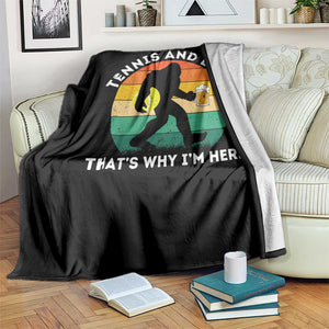 Funny Bigfoot Tennis Player Beer Lover Throw Blanket That Is Why I Am Here TS12 Print Your Wear