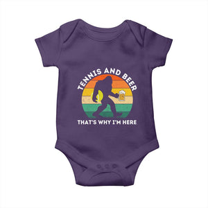 Funny Bigfoot Tennis Player Beer Lover Baby Onesie That Is Why I Am Here TS12 Purple Print Your Wear
