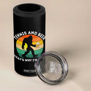Funny Bigfoot Tennis Player Beer Lover 4 in 1 Can Cooler Tumbler That Is Why I Am Here TS12 Print Your Wear