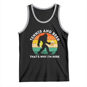 Funny Bigfoot Tennis Player Beer Lover Tank Top That Is Why I Am Here TS12 Black Athletic Heather Print Your Wear