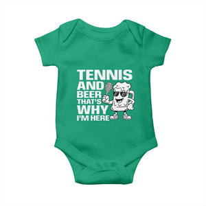 Funny Tennis And Beer That Is Why I Am Here Baby Onesie TS12 Irish Green Print Your Wear