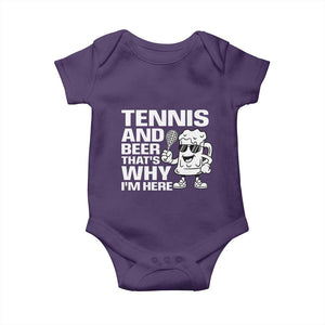 Funny Tennis And Beer That Is Why I Am Here Baby Onesie TS12 Purple Print Your Wear