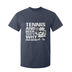 Funny Tennis And Beer That Is Why I Am Here T Shirt For Kid TS12 Navy Print Your Wear