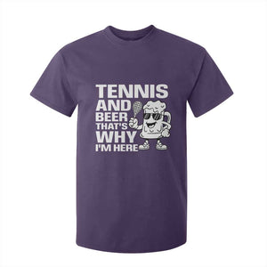 Funny Tennis And Beer That Is Why I Am Here T Shirt For Kid TS12 Purple Print Your Wear