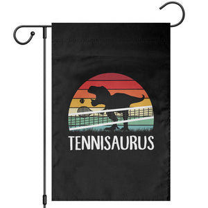 Funny Dinosaur Tennis Player Gift Garden Flag Tennisaurus TS12 Black Print Your Wear