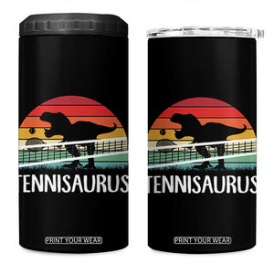 Funny Dinosaur Tennis Player Gift 4 in 1 Can Cooler Tumbler Tennisaurus TS12 One Size: 16 oz Black Print Your Wear