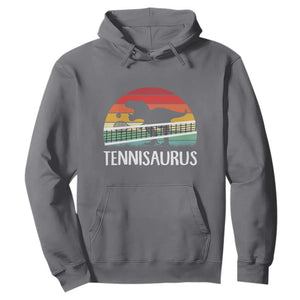 Funny Dinosaur Tennis Player Gift Hoodie Tennisaurus TS12 Charcoal Print Your Wear