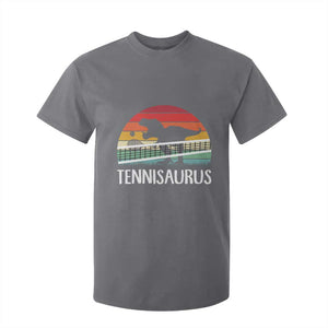 Funny Dinosaur Tennis Player Gift T Shirt For Kid Tennisaurus TS12 Charcoal Print Your Wear