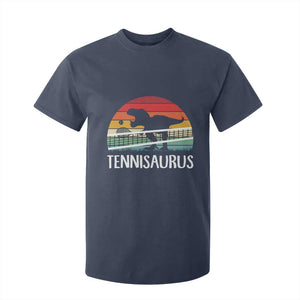 Funny Dinosaur Tennis Player Gift T Shirt For Kid Tennisaurus TS12 Navy Print Your Wear