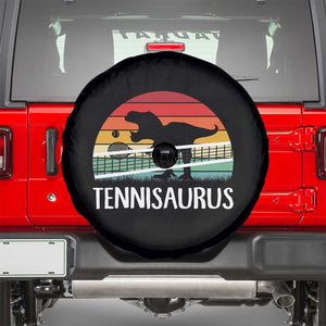 Funny Dinosaur Tennis Player Gift Spare Tire Cover Tennisaurus TS12 Black Print Your Wear