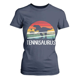 Funny Dinosaur Tennis Player Gift T Shirt For Women Tennisaurus TS12 Navy Print Your Wear