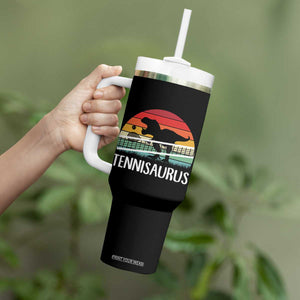Funny Dinosaur Tennis Player Gift Tumbler With Handle Tennisaurus TS12 Print Your Wear