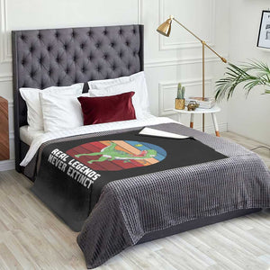 Retro Dinosaur Tennis Player Throw Blanket Real Legends Never Extinct TS12 Print Your Wear
