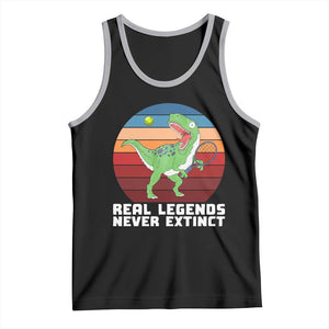 Retro Dinosaur Tennis Player Tank Top Real Legends Never Extinct TS12 Black Athletic Heather Print Your Wear
