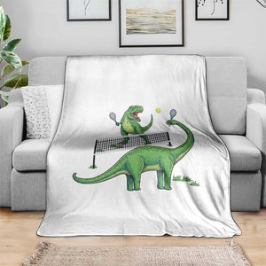 Funny Prehistoric Dinosaur Tennis Player Game Day Throw Blanket TS12 Print Your Wear