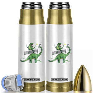 Funny Prehistoric Dinosaur Tennis Player Game Day Bullet Tumbler TS12 White Print Your Wear