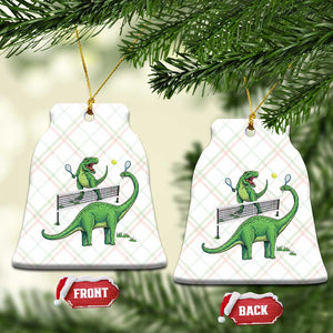 Funny Prehistoric Dinosaur Tennis Player Game Day Ceramic Ornament TS12 Print Your Wear
