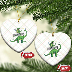 Funny Prehistoric Dinosaur Tennis Player Game Day Ceramic Ornament TS12 Print Your Wear