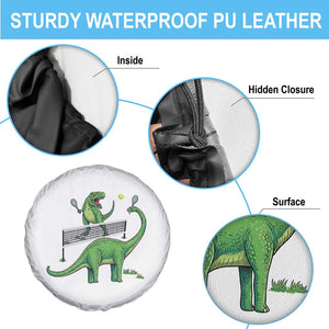 Funny Prehistoric Dinosaur Tennis Player Game Day Spare Tire Cover TS12 Print Your Wear