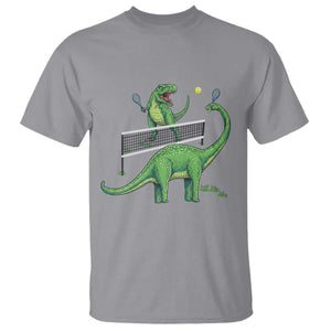 Funny Prehistoric Dinosaur Tennis Player Game Day T Shirt TS12 Sport Gray Print Your Wear