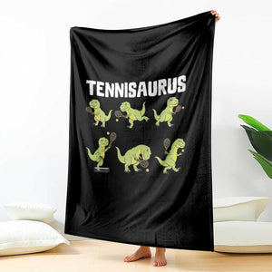 Funny Prehistoric Dinosaur Tennis Player Throw Blanket Gift For Tennis Fans TS12 Print Your Wear