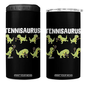 Funny Prehistoric Dinosaur Tennis Player 4 in 1 Can Cooler Tumbler Gift For Tennis Fans TS12 One Size: 16 oz Black Print Your Wear