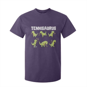 Funny Prehistoric Dinosaur Tennis Player T Shirt For Kid Gift For Tennis Fans TS12 Purple Print Your Wear
