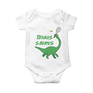 Funny Tennis Dinosaur Tennis Lover Baby Onesie Gift For Tennis Fans TS12 White Print Your Wear