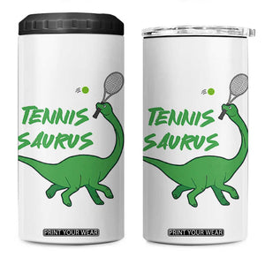 Funny Tennis Dinosaur Tennis Lover 4 in 1 Can Cooler Tumbler Gift For Tennis Fans TS12 One Size: 16 oz White Print Your Wear