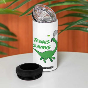 Funny Tennis Dinosaur Tennis Lover 4 in 1 Can Cooler Tumbler Gift For Tennis Fans TS12 Print Your Wear
