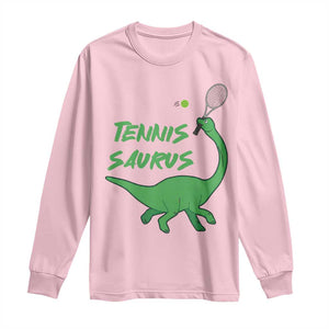 Funny Tennis Dinosaur Tennis Lover Long Sleeve Shirt Gift For Tennis Fans TS12 Light Pink Print Your Wear