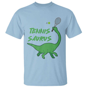 Funny Tennis Dinosaur Tennis Lover T Shirt Gift For Tennis Fans TS12 Light Blue Print Your Wear