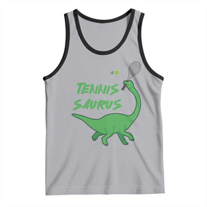 Funny Tennis Dinosaur Tennis Lover Tank Top Gift For Tennis Fans TS12 Athletic Heather Black Print Your Wear