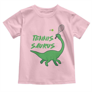 Funny Tennis Dinosaur Tennis Lover Toddler T Shirt Gift For Tennis Fans TS12 Light Pink Print Your Wear