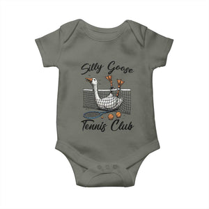 Funny Silly Goose Tennis Club Baby Onesie Tennis Lover Gift TS12 Military Green Print Your Wear