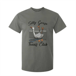 Funny Silly Goose Tennis Club T Shirt For Kid Tennis Lover Gift TS12 Military Green Print Your Wear