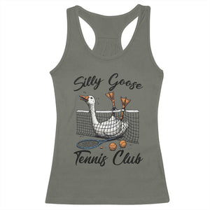 Funny Silly Goose Tennis Club Racerback Tank Top Tennis Lover Gift TS12 Military Green Print Your Wear