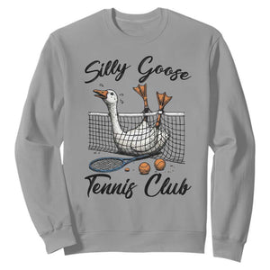 Funny Silly Goose Tennis Club Sweatshirt Tennis Lover Gift TS12 Sport Gray Print Your Wear