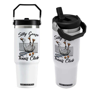 Funny Silly Goose Tennis Club Flip Straw Tumbler Tennis Lover Gift TS12 One Size: 30 oz White Print Your Wear