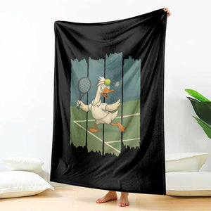 Silly Goose Playing Tennis Throw Blanket Funny Bird Getting Hit By Ball TS12 Print Your Wear