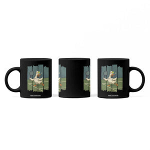 Silly Goose Playing Tennis Coffee Mug Funny Bird Getting Hit By Ball TS12 Print Your Wear