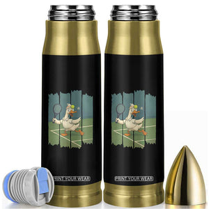 Silly Goose Playing Tennis Bullet Tumbler Funny Bird Getting Hit By Ball TS12 Black Print Your Wear