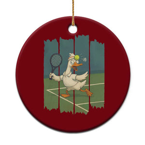 Silly Goose Playing Tennis Ceramic Ornament Funny Bird Getting Hit By Ball TS12 1pc Red Print Your Wear